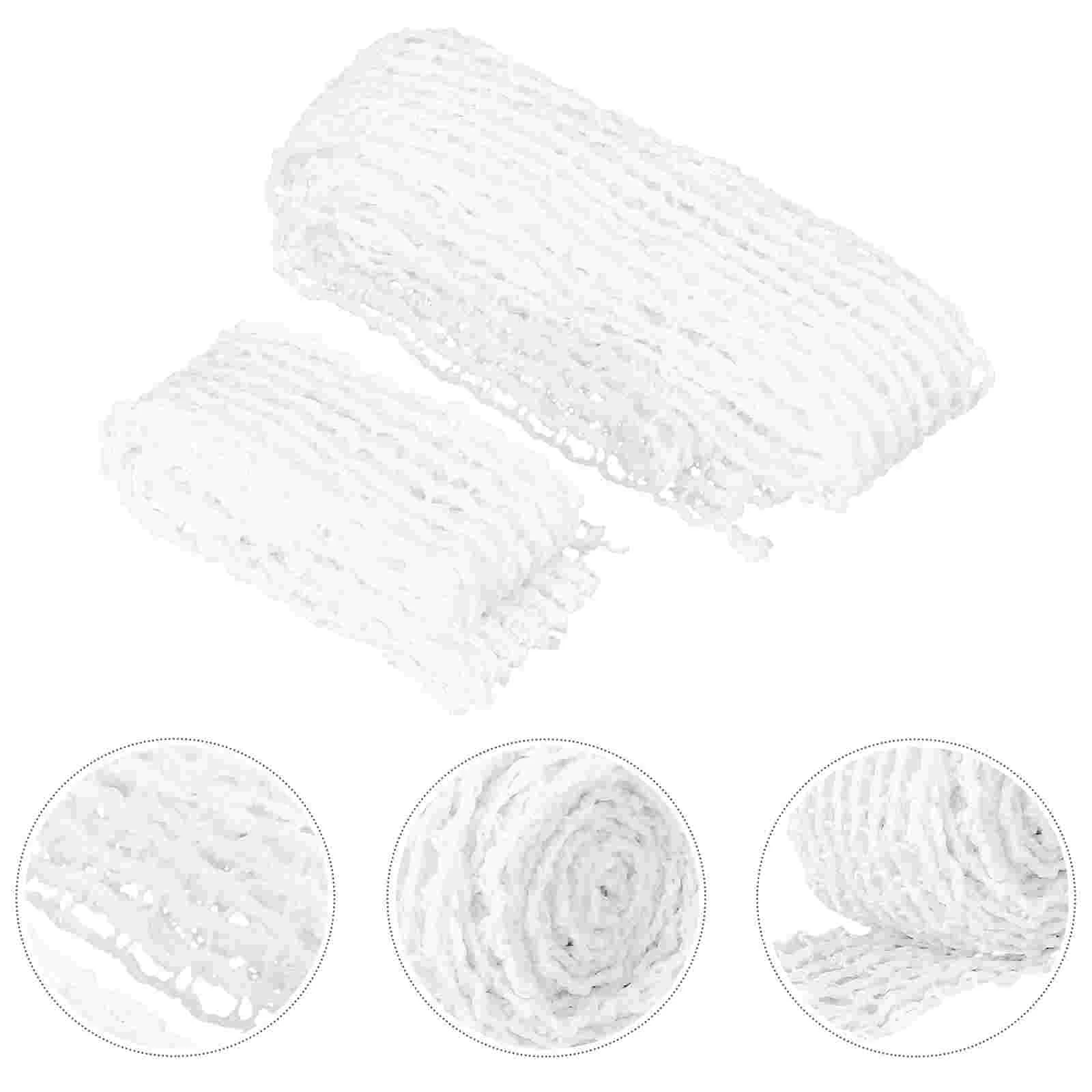 

2/4Pcs Pork Meat Net Bag Kitchen Household Meat Netting Roll Cotton Ham Sock Elastic Meat Net Bag Sausage Net Set Rope For Home