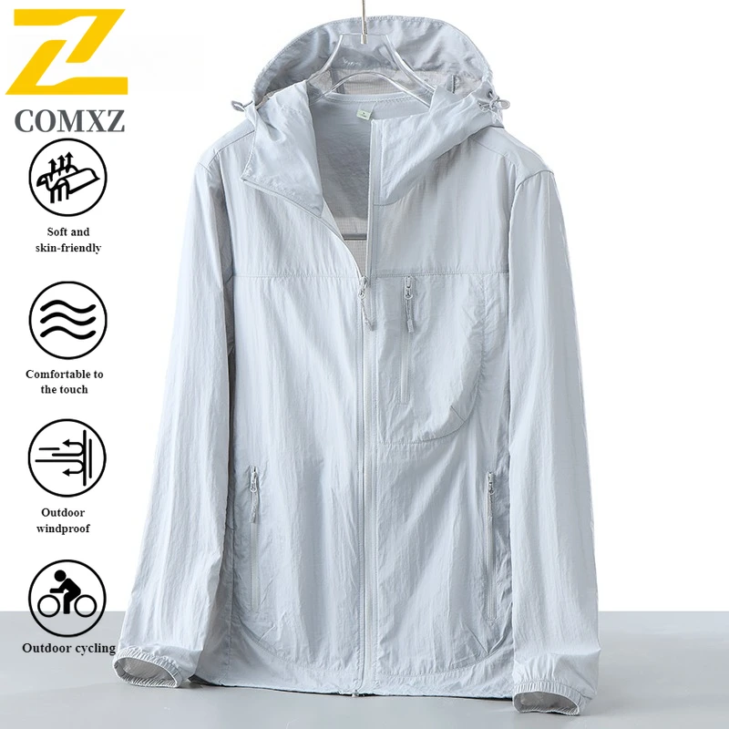Men Ultra-Light Ice Silk UV Protection Skin Jacket Coat UPF50+ Quick-Dry Cooling Fishing  for Outdoor Cycling Sunscreen clothing