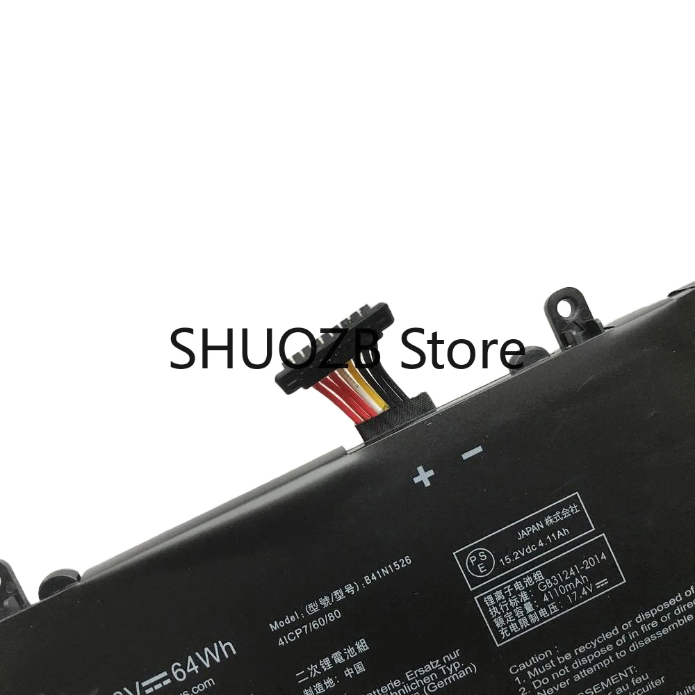 Bateria para Asus Rog Strix Gl502 Gl502v Gl502vt Gl502vt1a Gl502vm s5 S5vt6700 Gl502vt-bsi7n27 15.2v 64wh B41n1526 4icp 60 80 - Imagem 3
