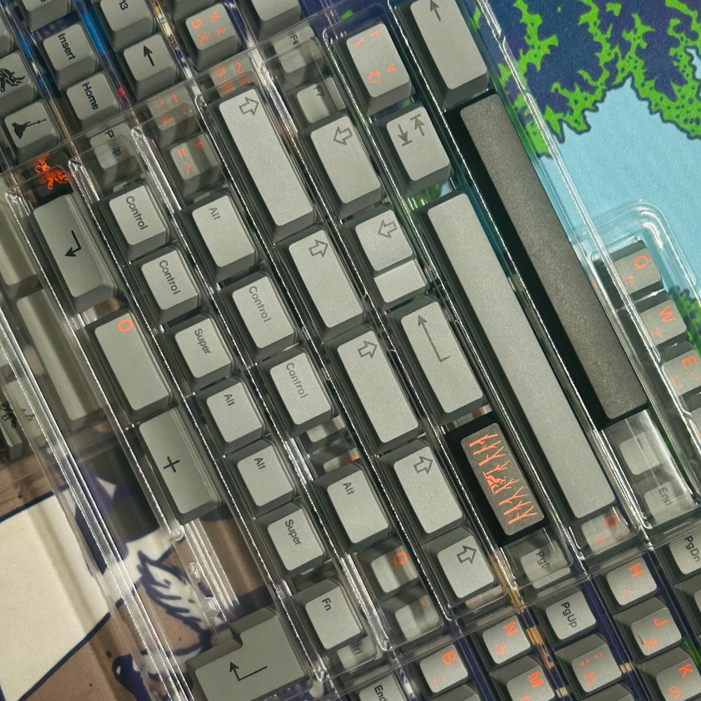 PBT 키캡 GMK 신더 키캡 체리 프로파일 염색 서브 인쇄 영어 일본어 키캡 MX 기계식 키보드용 6.25u 7u 스플릿 스페이스