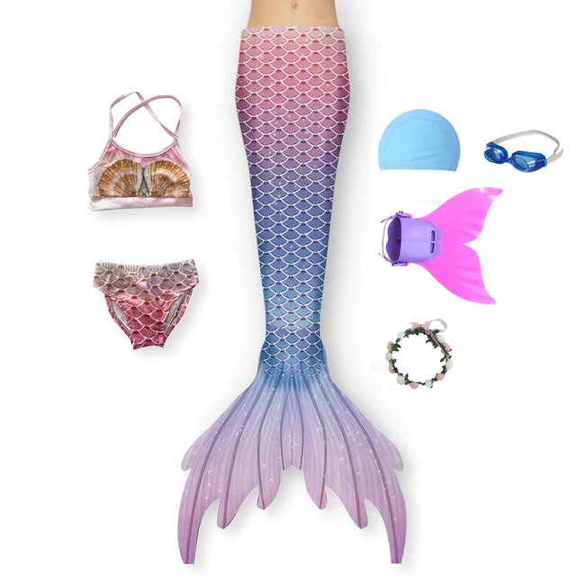 2022 ragazze che nuotano sirena coda sirena Costume Cosplay bambini Costume  da bagno fantasia spiaggia Bikini può aggiungere Monofin Fin Halloween -  AliExpress