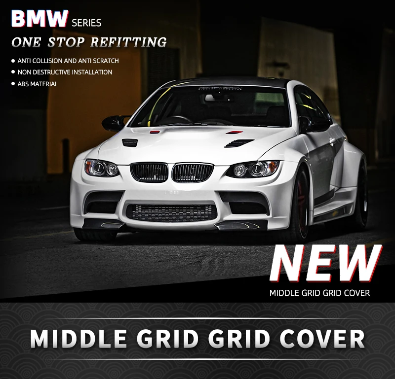 Car Front Bumper Grille Kidney Racing Grill BMW E60 E61 5 Series Gloss Black