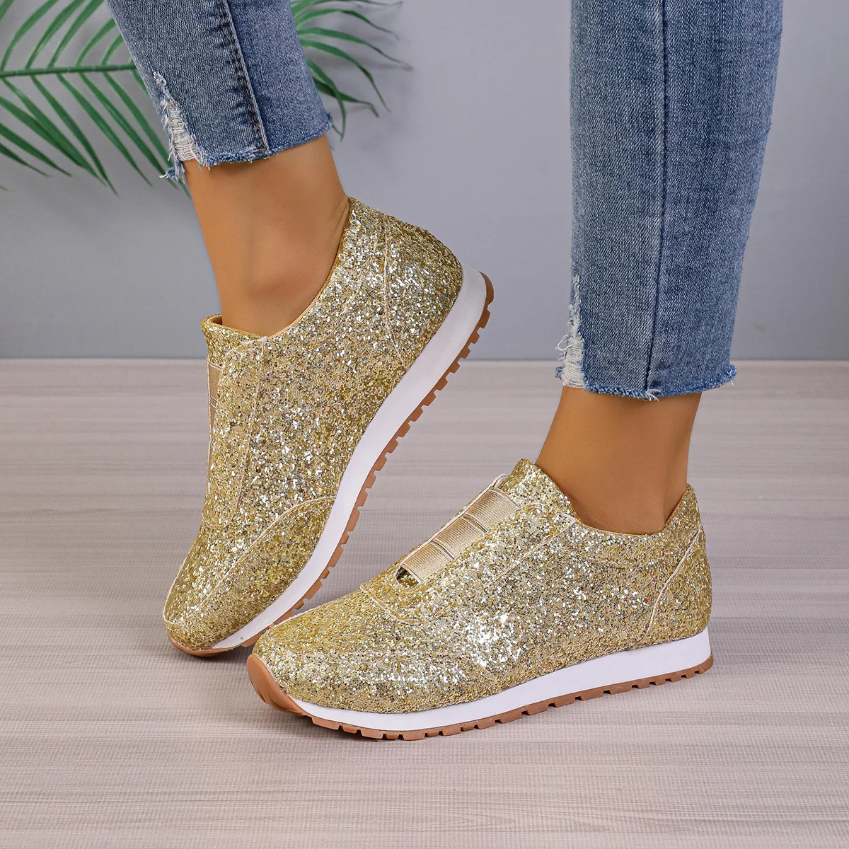 new Women Casual Shoes Women Fashion Spring Autumn Sequin Sneakers Women Shallow Platform Vulcanize Shoes Women's Sports Shoes