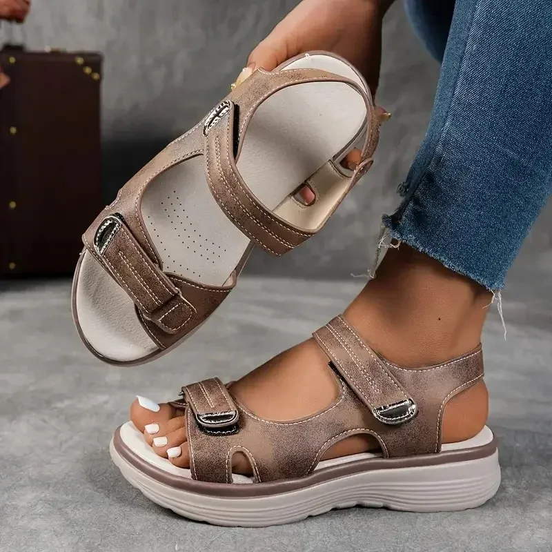 New Simple Roman Platform Sandals Women Comfortable Fashion Thick Sole Outdoor Sports Sandals Non Slip Wading Beach Shoes Women