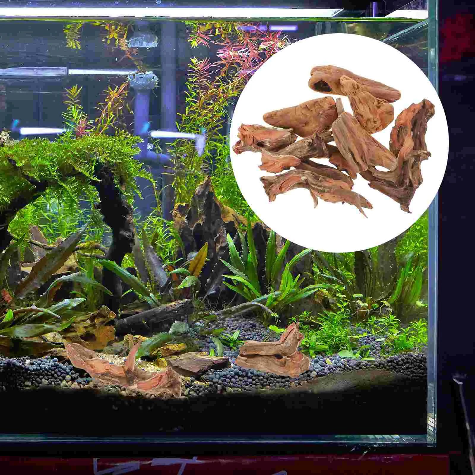 

10 PCS Water Plant Landscaping Sunken Wood Aquarium Decoration Plants Ornaments Home Landscape Supply Household for