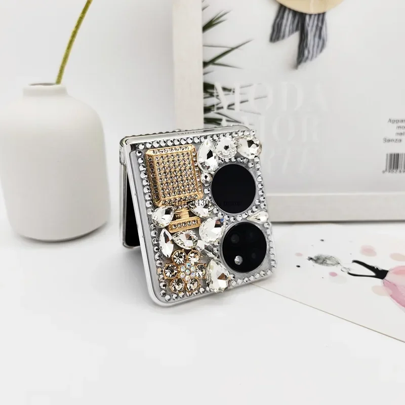 

Luxury rhinestone for Huawei P50Pocket Phone Case Folding Screen with Diamond Embedding for Women's Princess Fall phone case