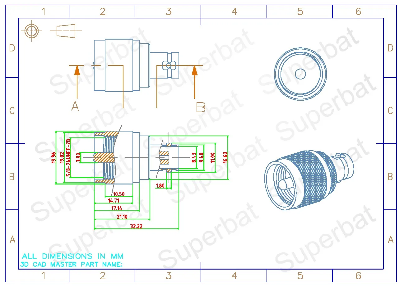 Superbat 2pcs PL259 UHF Male to BNC Female Straight RF Socket Coaxial Adaptors for Radio And CCTV Equipment