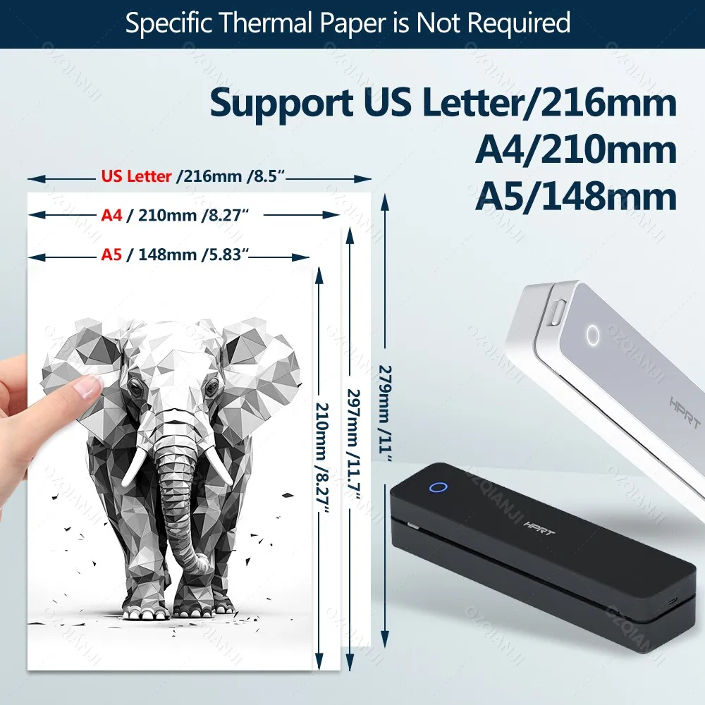 300DPI/203DPI Mini A4 Thermal Printer Portable Wireless Bluetooth Tattoo Stencil Printer Tattoo Transfer Copier Paper