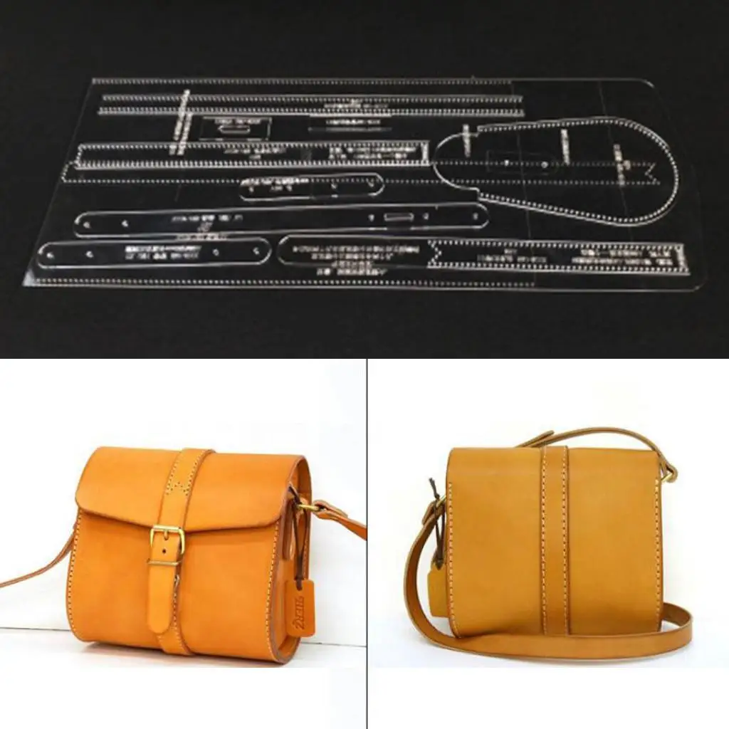 10Pcs/ Acrylic Handbag Pattern Stencil Template Drawings Set Leather Hand Craft DIY Tool for Shoulder Bag Making
