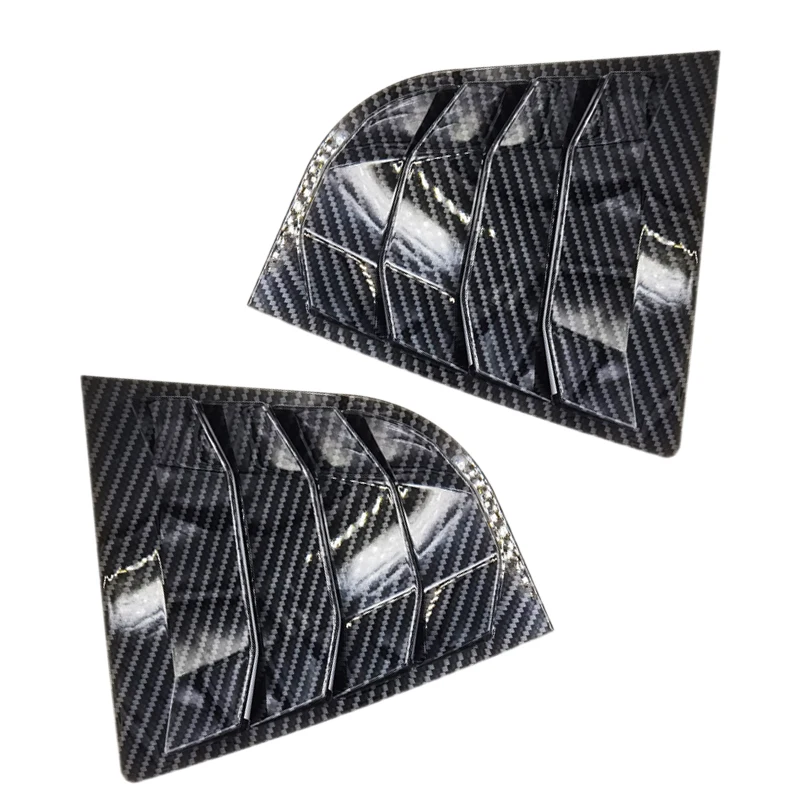 1 Pair Car Rear Left Right Side Window Vent Scoop Louver Cover Carbon Fiber Style Fit For Kia K3 Forte 2015 2014