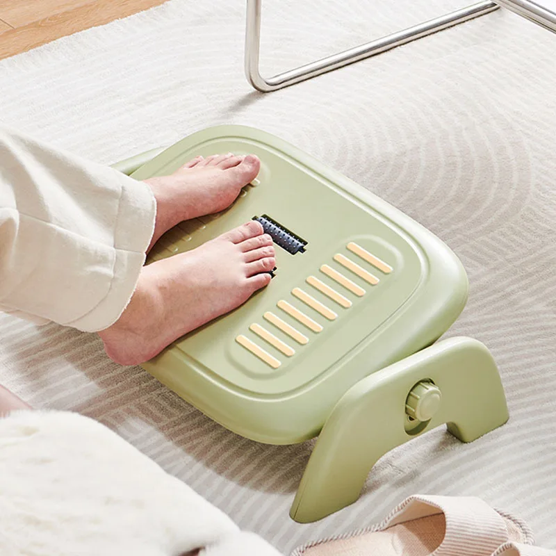 

Massage Foot Stool Ergonomic Footrest Stool Under Desk Footstool Adjustable With Rollers Massage Leg Rest Household Leisure