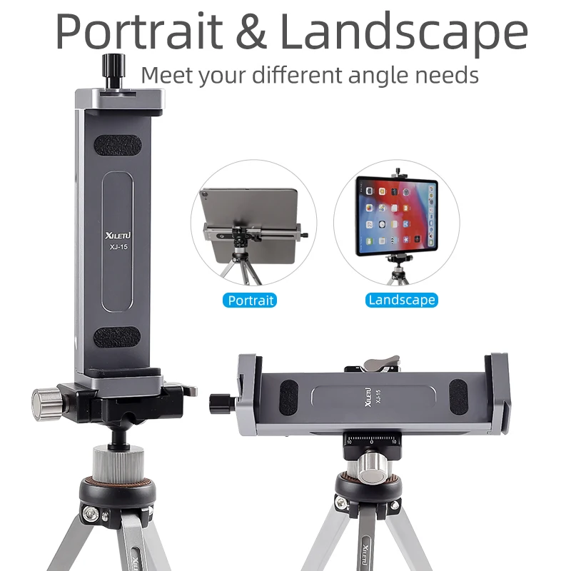 Tripé de Liga de Alumínio Universal para Telefone Suporte Ajustável para Iphone Tablet Laptop Ipad Pro 12.9 Clip