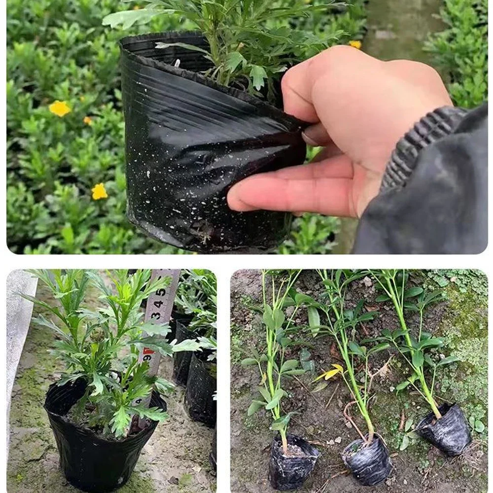 Soft Plastic Seedling Planters Bowl Nursery Breathable Pots Grow Bag Basket Flower Vegetable Gardening Tools Accessories