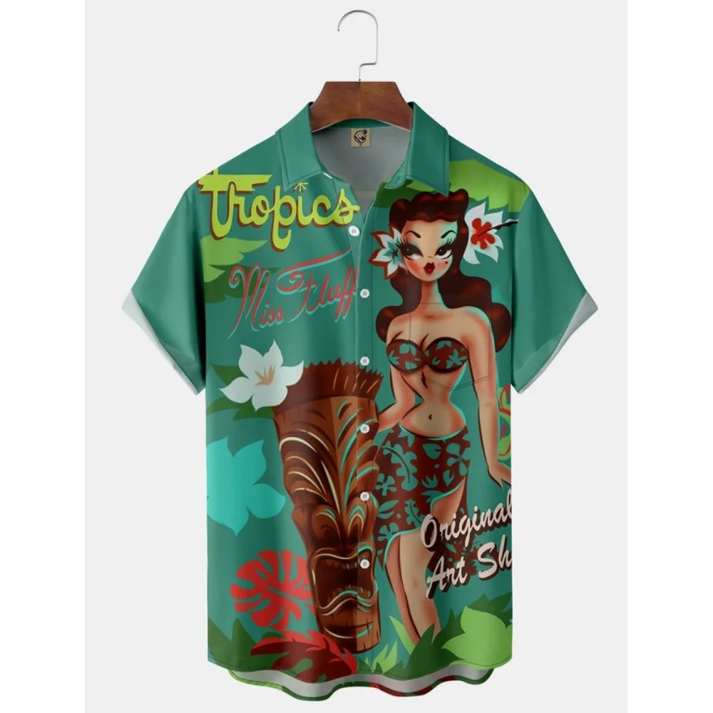 Tanie Męskie letnia koszula 3d Print hawajskie koszulki sportowe odzież Lapel koszule z sklep