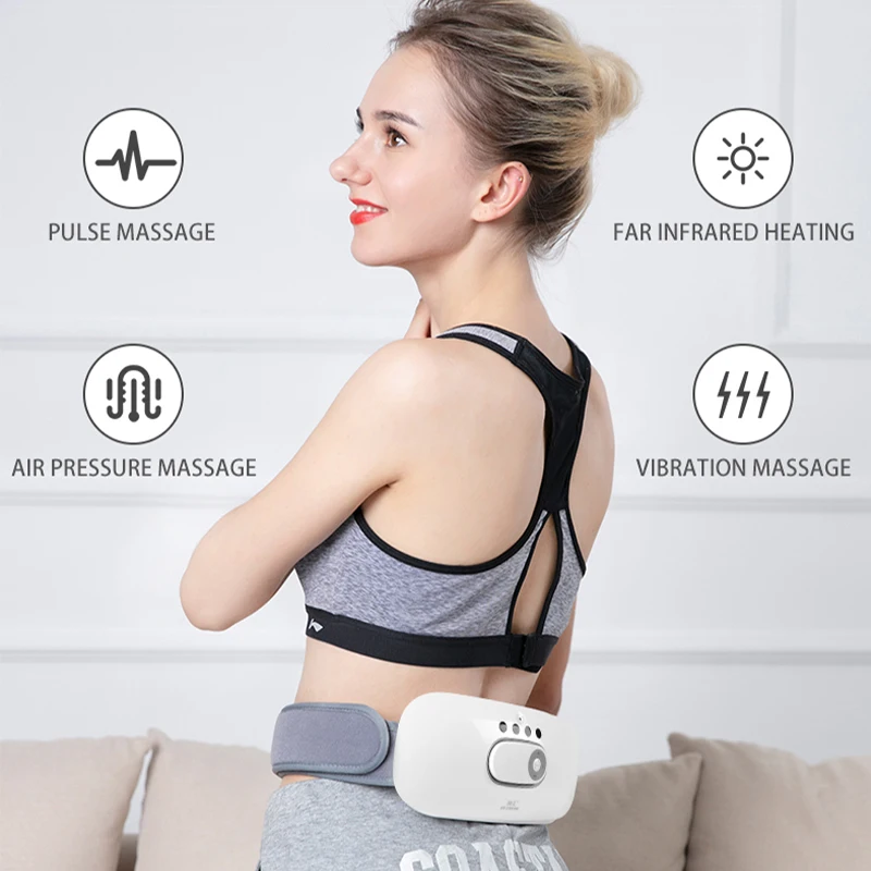 

Electric low Back EMS Pulse MassagerLumbar Traction Multifunctional Hot Compress Vibration Air Pressure Waist Massager Warm Belt