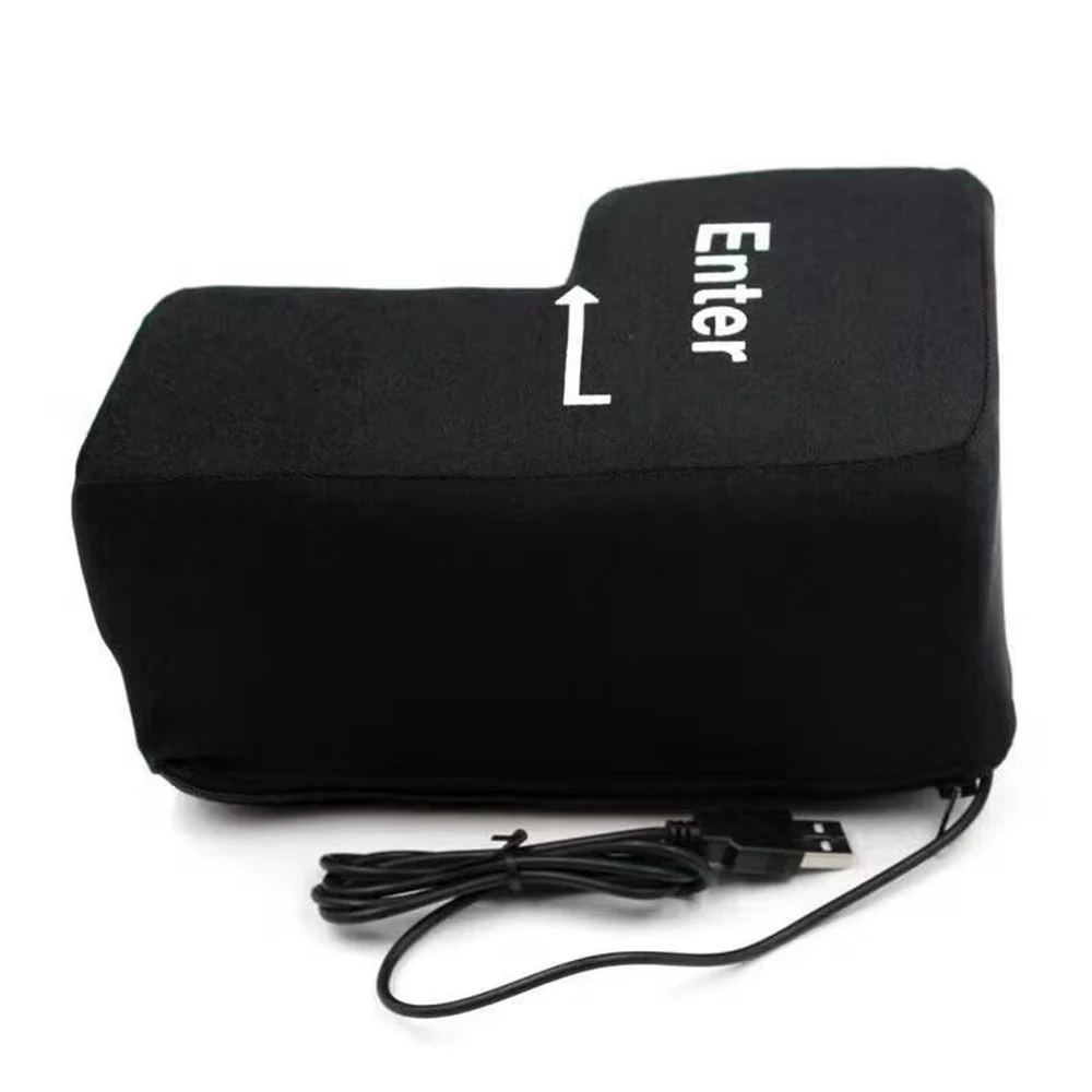 USB Enter Key Vent Pillow Soft Computer Big Button Return Key For Offices Decompression Pillow Stress Relief Toy Enter Button