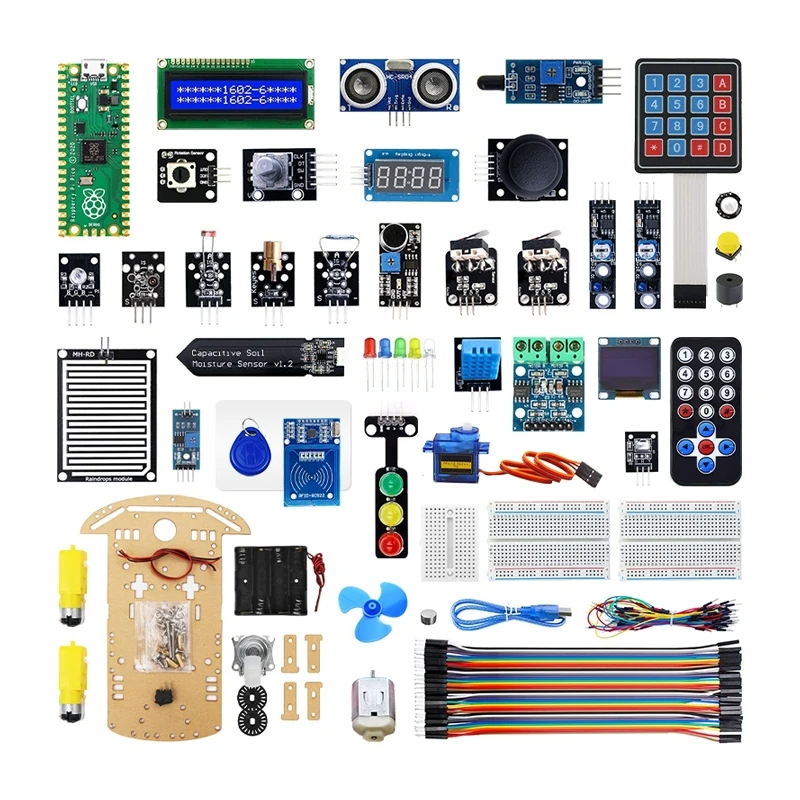 Raspberry pi Pico Avançado Kit Pico w Rp2040 Board com Cabeçalhos 32 Módulos 32 Tutorial Detalhado 32 Projetos Kit Faça Você Mesmo Car Kit - Imagem 5