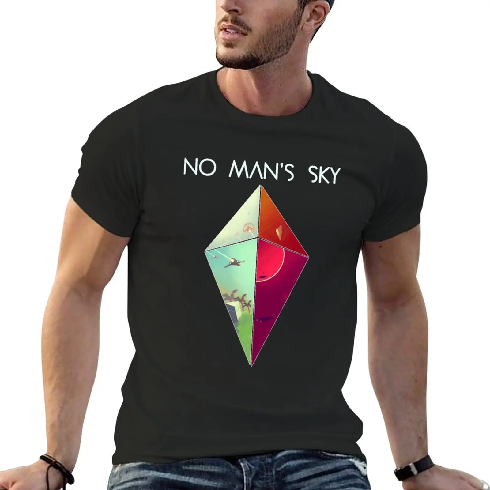 New No Man'S Sky T-Shirt Ragazzi Magliette Bianche Magliette Estive Magliette Grafiche T-Shirt Oversize Abbigliamento Uomo