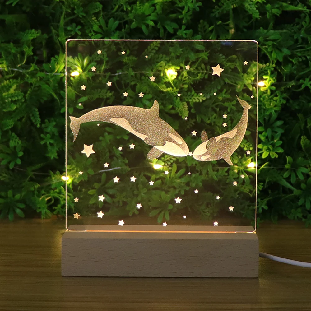 

The Killer Whale 3D LED Acrylic Night Light USB Powered Bedroom Decoration Sleep Table Lamp for Kids Boy & Girl Creative Gift