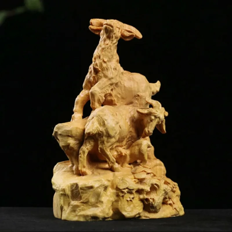 

Резная фигурка из бокса 12x9,3x5,5 см, резьба: семья коз