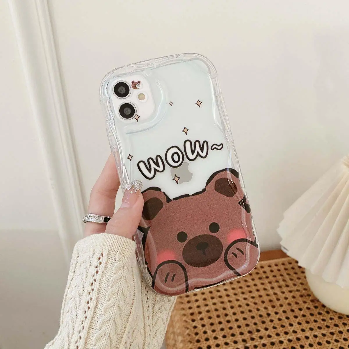Cute Bow Teddy Bear Silicone Cartoon Phone Case Cover