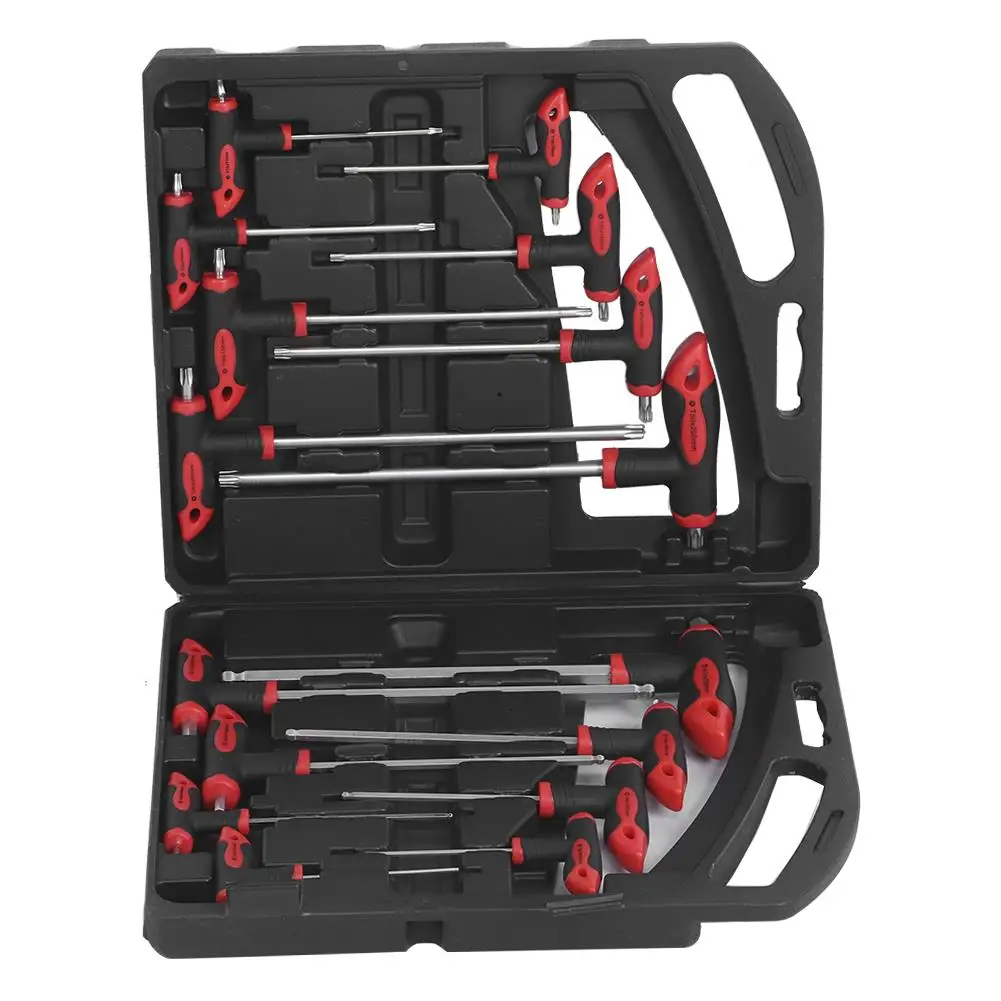 

Compact Screwdriver Set with T shaped Handle for Easy Storage Ideal for Office and Car Maintenance