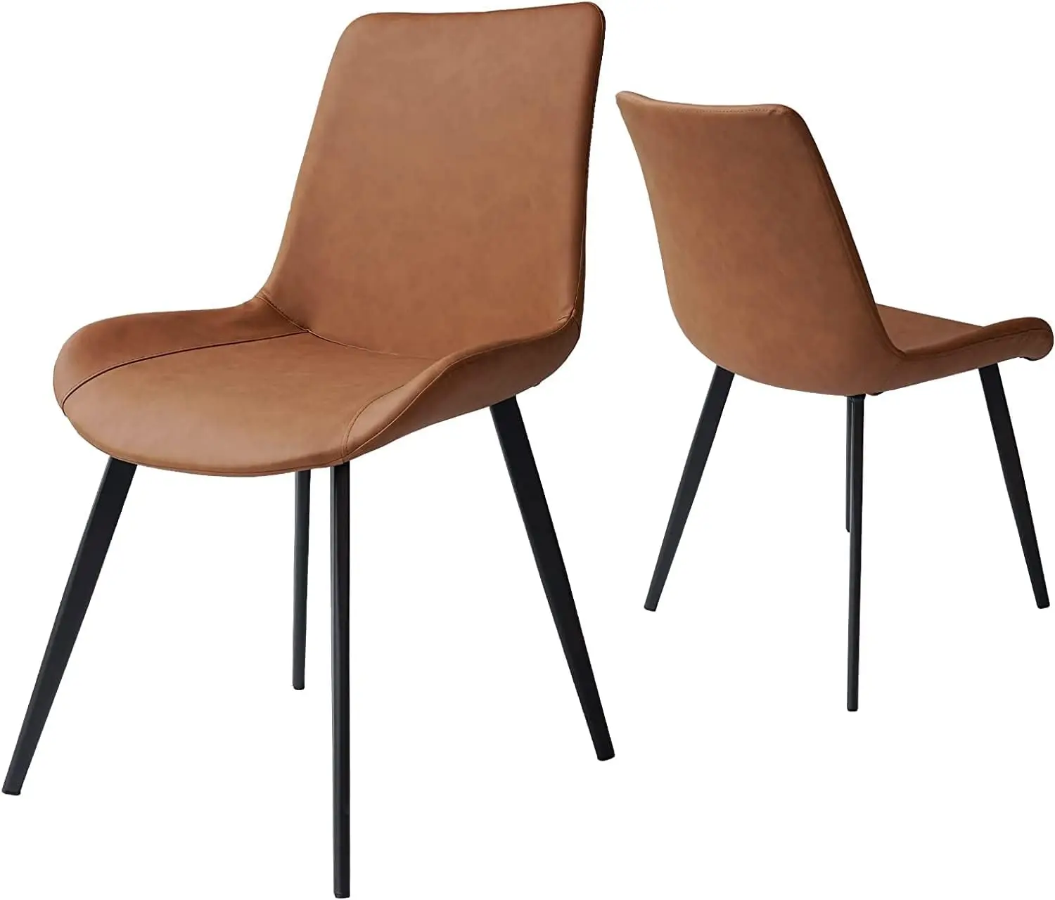 

Modern Kitchen & Dining Room Chairs, Upholstered Dining Accent Chairs in Faux Leather Cushion Seat and Sturdy Metal Legs