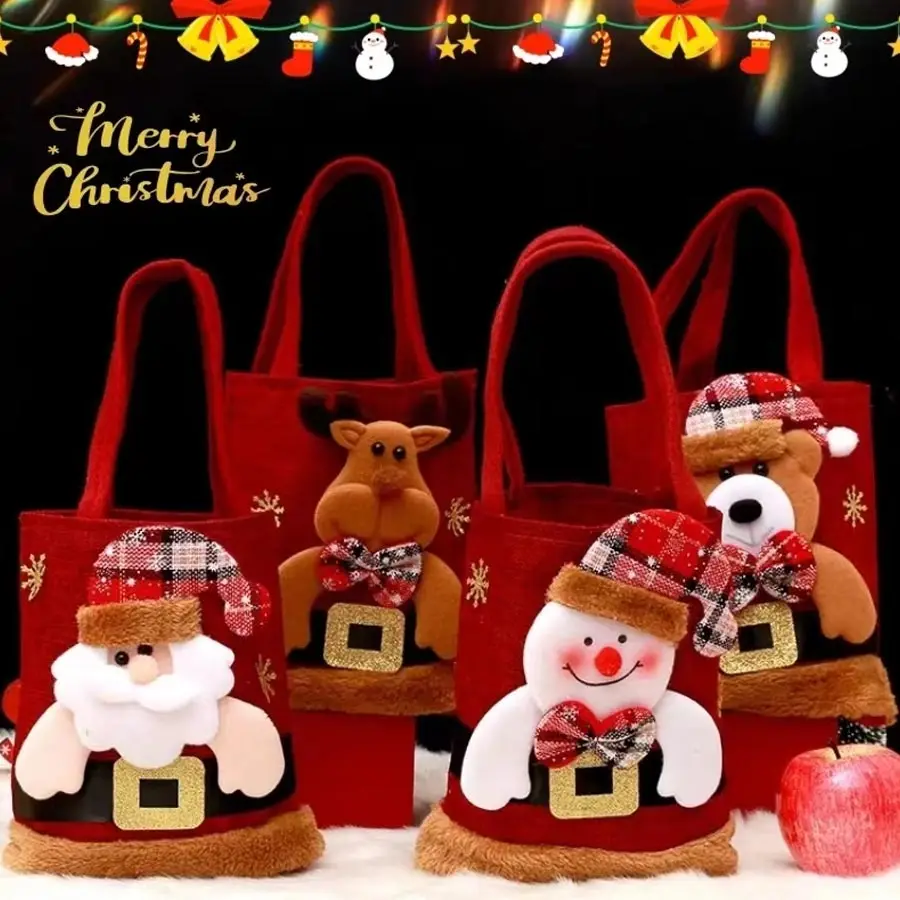 Christmas decorations Santa Snowman fawn gift bag Children gift bag Candy Christmas tote
