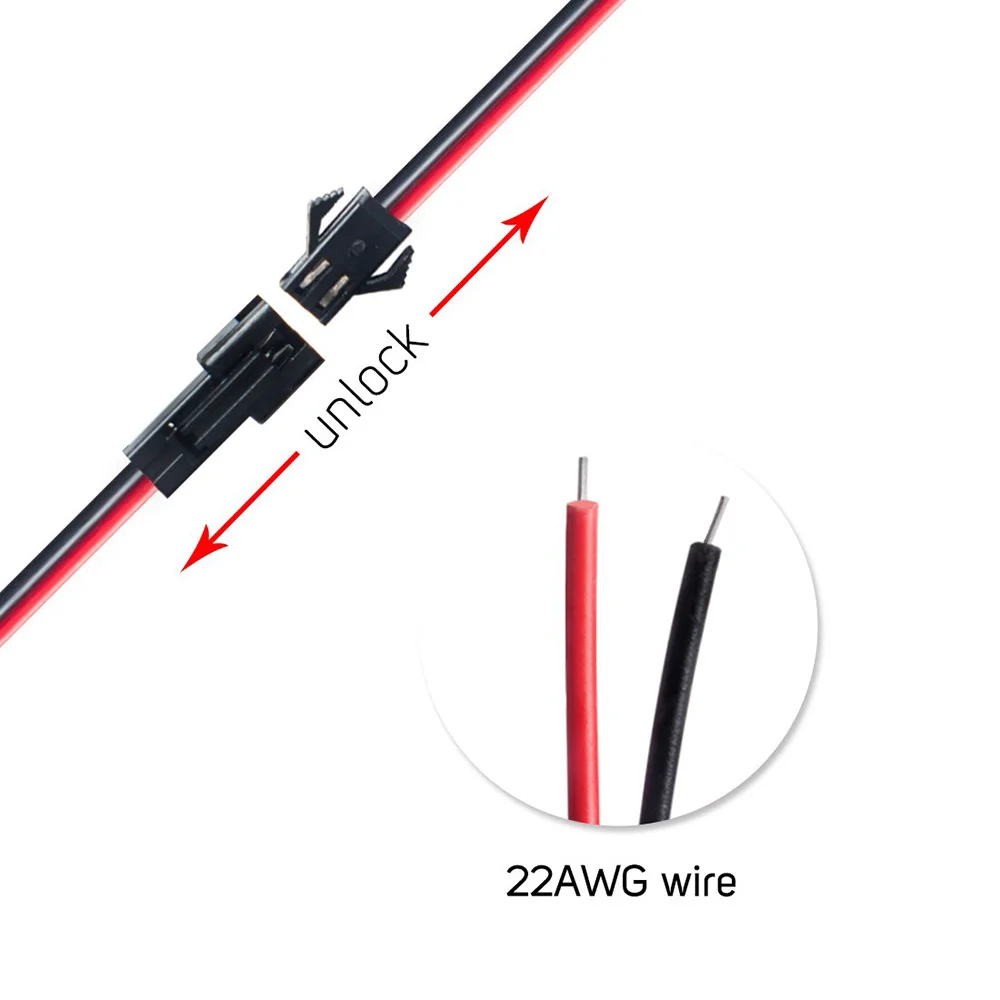 Description Picture 4 of item20/40PCS LED Extension Connector Cable Wires Electric Male Female Wire For 3528 5050 RGB RGBW LED Strip Lights , 2/3/4/5Pin