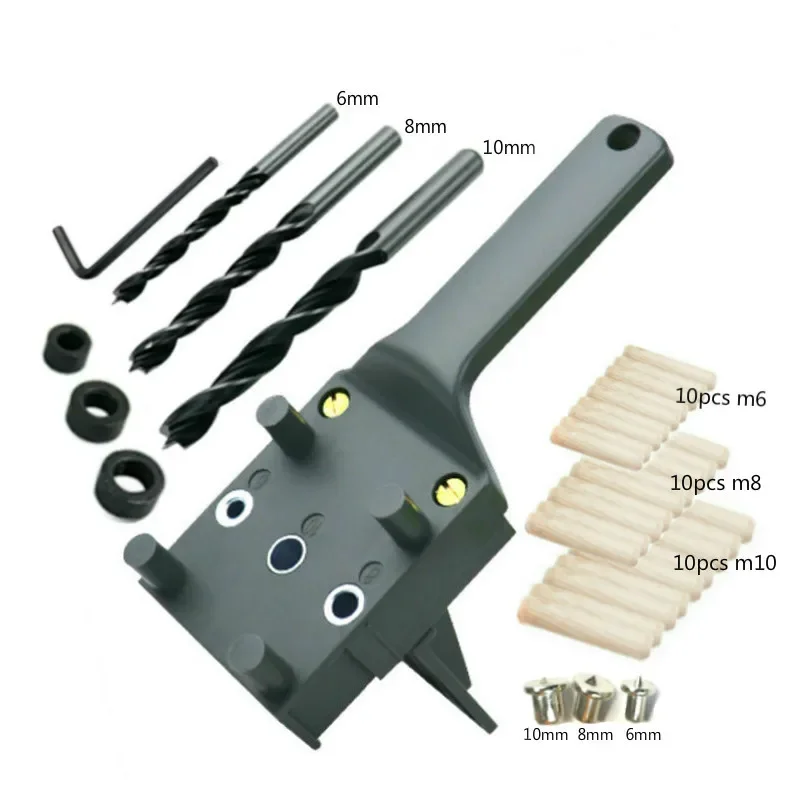 41pcs/set Woodworking Dowel Jig Guide for 6 8 10mm Drill Bits Wood Drilling Straight Hole Doweling with Metal Sleeve DIY Tools
