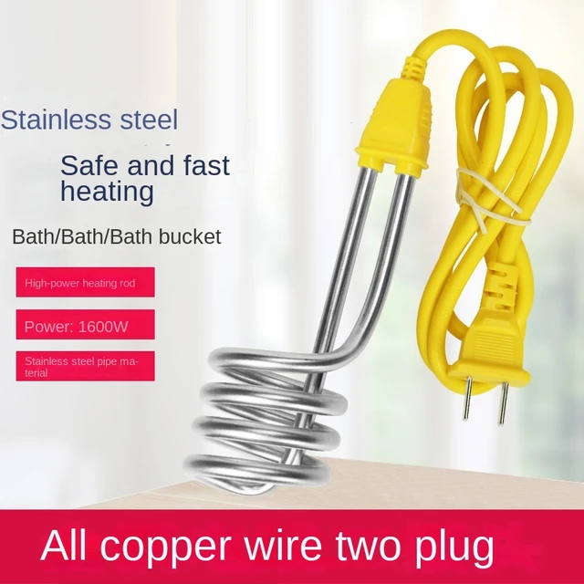 1600W Electric Water Heater Stainless Steel Heating Rod Fast Heating for  Hot Water and Hot Shower