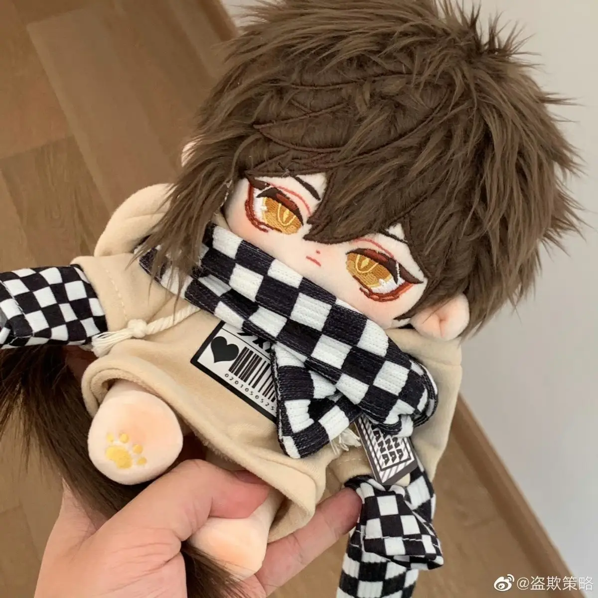 

20CM Game Anime Genshin Impact Zhongli Cosplay Cute Handsome Soft Plush Stuffed Doll Dress Up Clothes Outfit Toy Plushie Gift