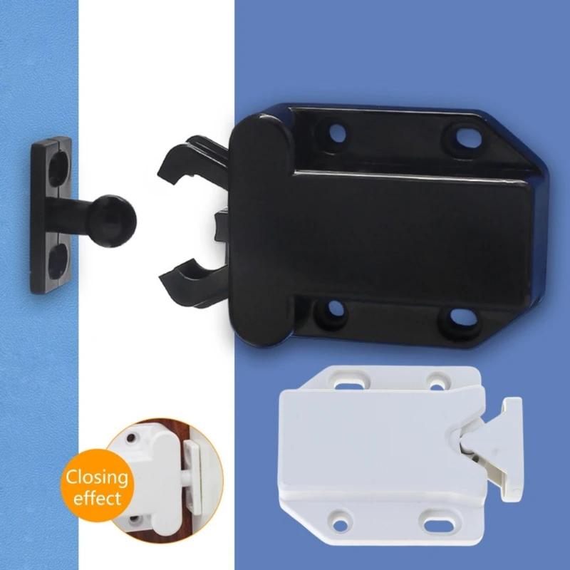652F 6Pcs Cabinet Push Latches Push to Open Catch Lock Rebound Self-Locking Catch Hardware for Cabinet Drawer Wardrobe