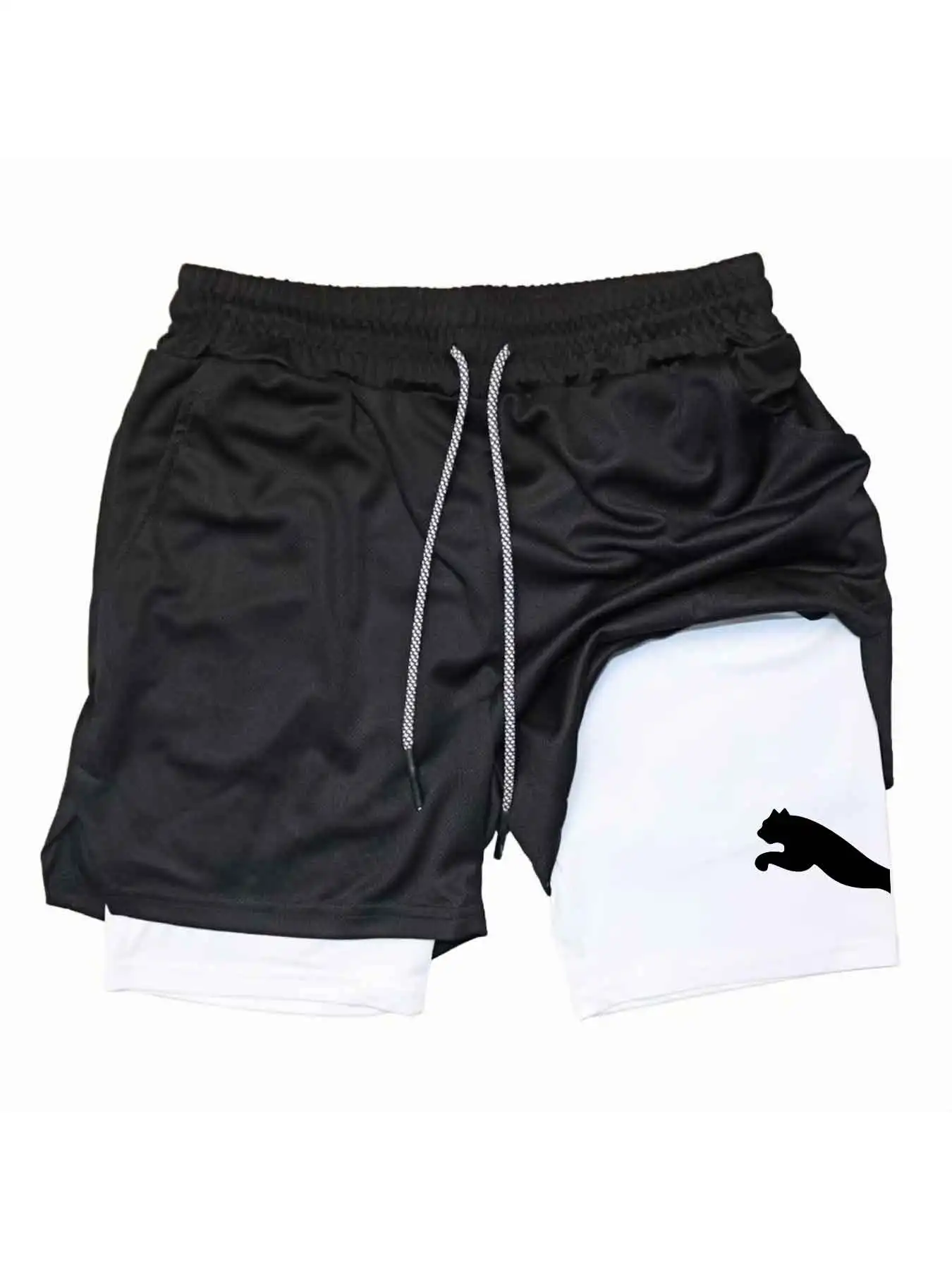 2026 Summer Sports Shorts 2-in-1 Gym Running Shorts Slow Running Casual Sportswear Fitness Double Layer Shorts