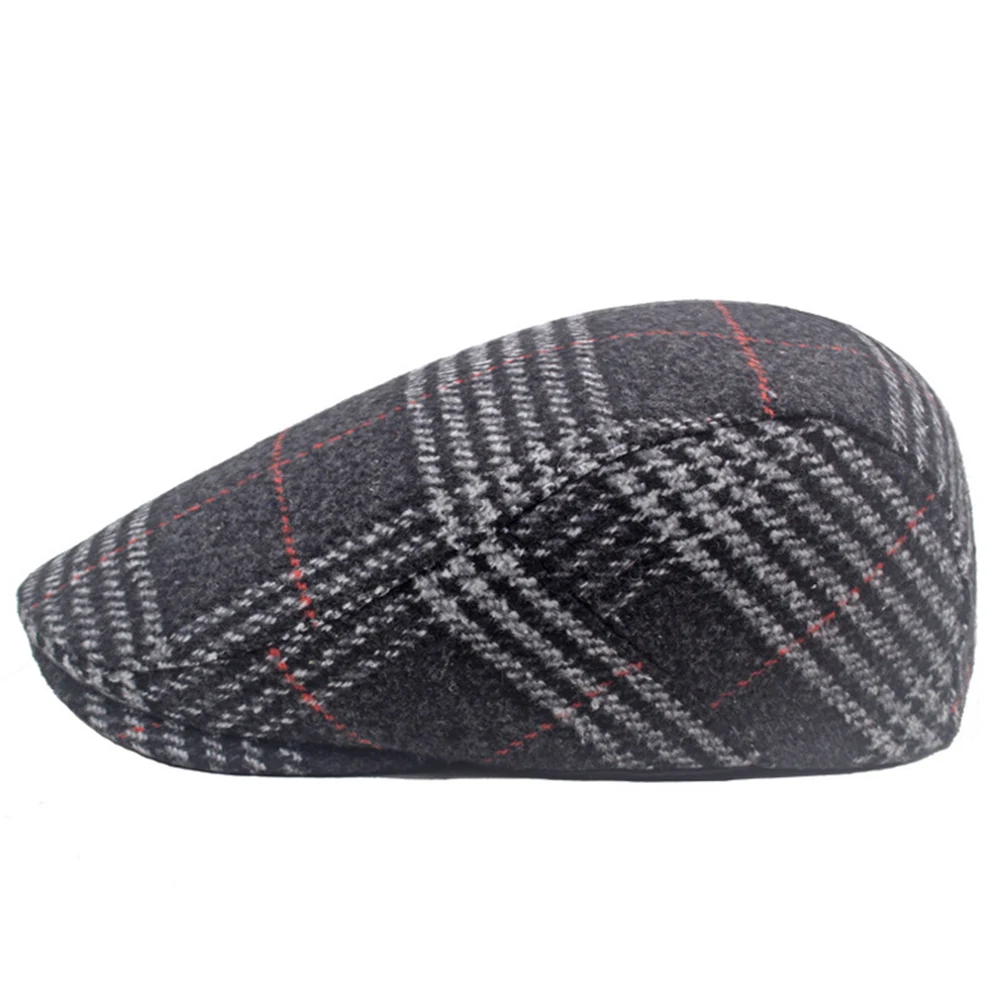 

Classic Men's Tweed Flat Cap Baker Boy Hat Herringbone Newsboy Beret for Casual Style Adjustable Cotton Material (Gray)