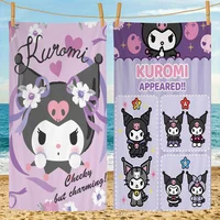 K-Kuromi Cartoon Microfiber Printed Beach Towel Mountain Climbing Yoga Beach Swimming Running Absorbent Soft Towel 1