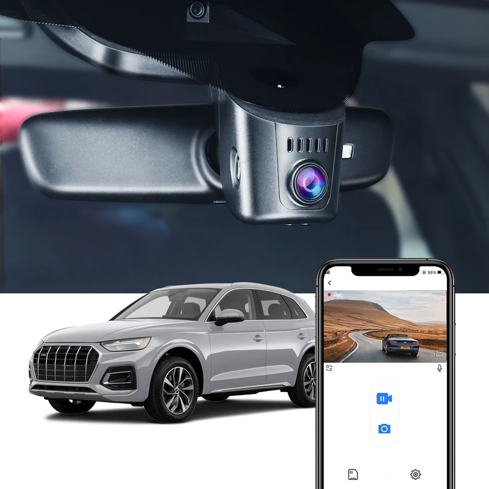 IP67 impermeabile Visione notturna telecamera posteriore Telecamera per maniglia del bagagliaio con 8LED per Audi A3 A4 A4L S4 A5 S5 Q3 Q5 A6 A7 A6L A8L S6 S7 RS5 (LS01578=110mmx50mm