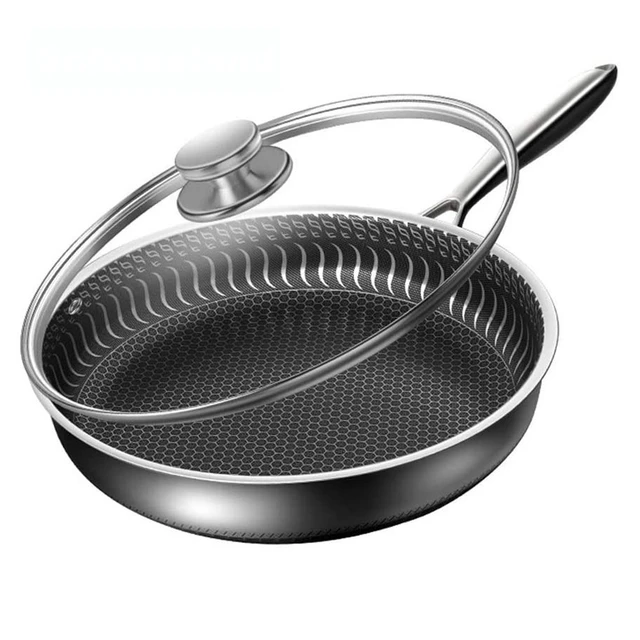 Poêles à frire en acier inoxydable 316, poêle à frire, wok en accent  d'abeille, cuisinière à induction - AliExpress