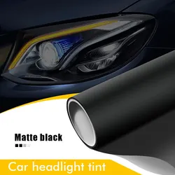 Black Waterproof Headlight Tint Vinyl Film - 50cm x 200cm - 50cm x 200cm (Matte Black)