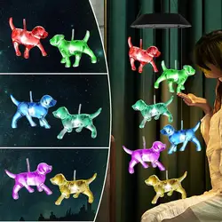 Solar Dog Wind Chime Light LED Solar String Light Wind Chime Colorful Dog Home Garden Decoration Lights Supplies