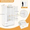 Wide Armoire Wardrobe Closet with Adjustable Shelves and Drawers, Freestanding Closet Wardrobe Cabinet, Bedroom Armoires 2