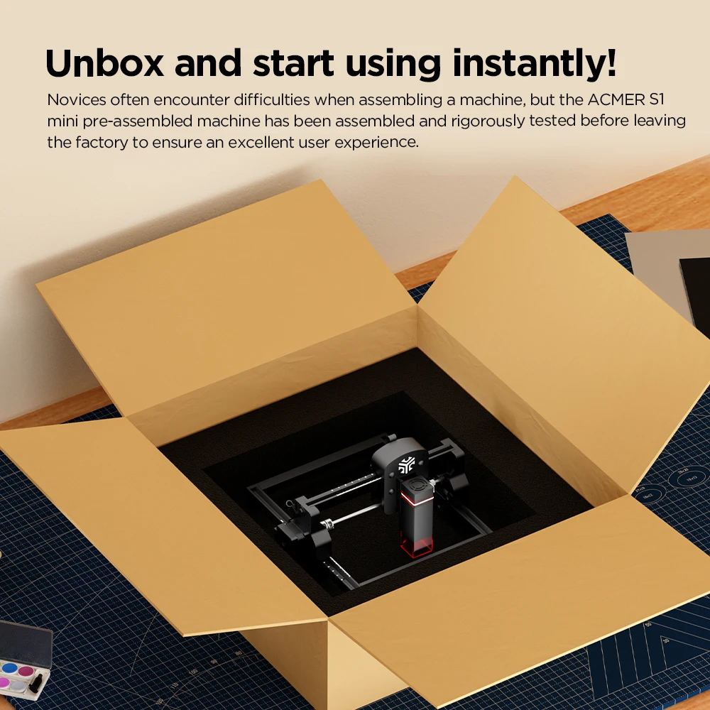 ACMER S1 6W Mini Laser Engraver Portable Small Laser Engraving Cutting tool Machine DIY for Logo Wood  leather Acrylc Beginner