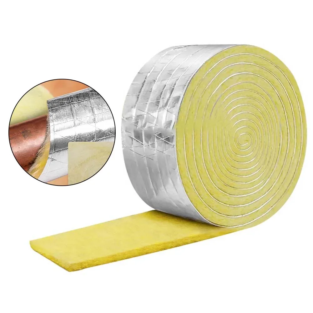10M Foiled Back Fiberglass Pipe Insulation Wrap Foam Wrap Tape Ceramic Water Pipe Insulation Outdoor Indoor pipe insulation sleeve