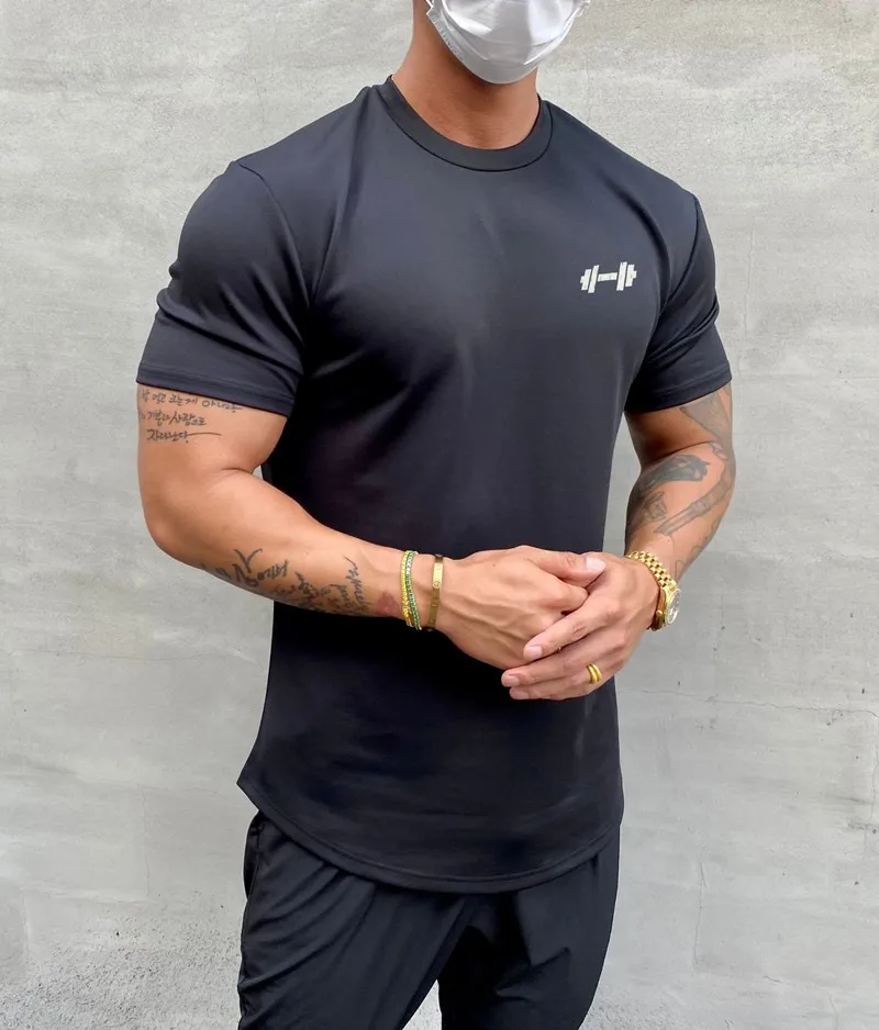 Gym  Muscle Fitness T Shirt 2022 New Brand Men Outdoor Hip Hop Streetwear Loose Half Sleeve Male Summer Bodybuilding Tee Tops sport t shirt