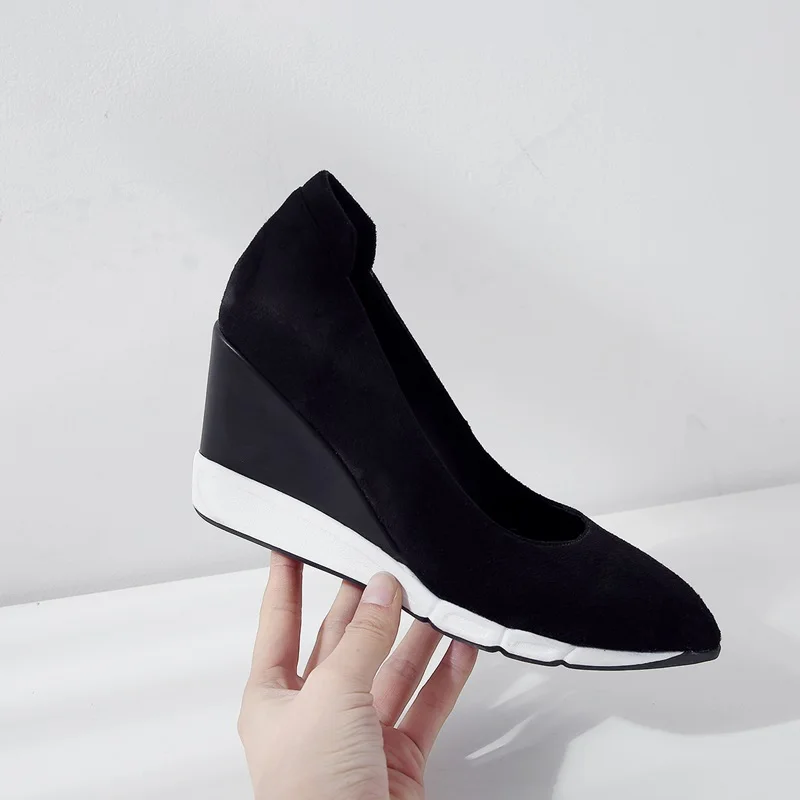 

2022 Spring Women's New High Heel Shoes Pointed Super High Slope Platform Light Simple Casual Women's Shoes