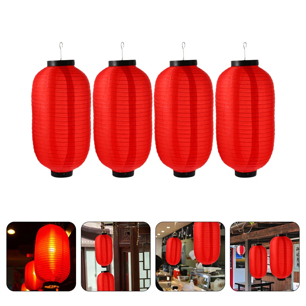 

4 Pcs Christmas Lanterns Pendant Delicate Winter Melon Courtyard Hanging Classic Iron Cloth Chinese Style Home