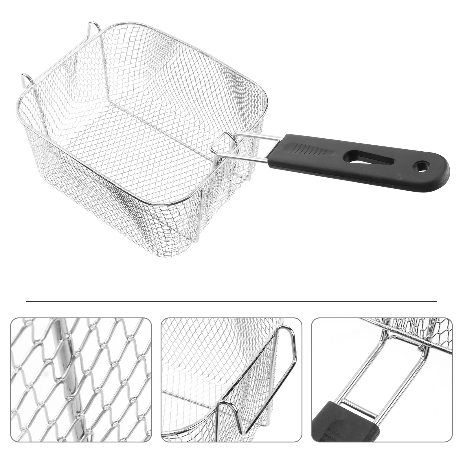 

Deep Turkey Fryer Basket Stainless Steel Square French Turkey Fryer Basket Holder with Handle Wire Frying Strainer for Mesh