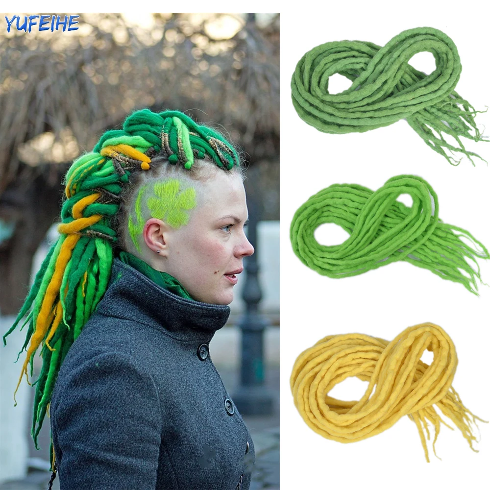 Reggae Wool Felt Dreadlocks Synthetic Handmade Dreadlocks Hair