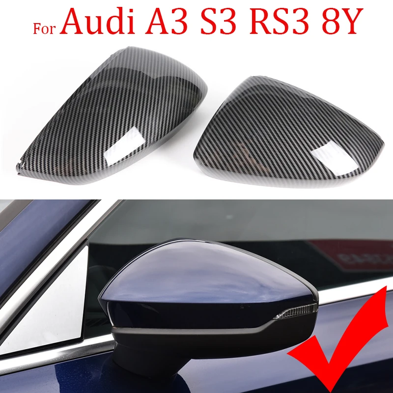 

For Audi A3 S3 RS3 8Y RS 3 2021 2022-2024 Rearview Mirror Covers Cap Shell Housing door side wing mirror covers Car Accessories