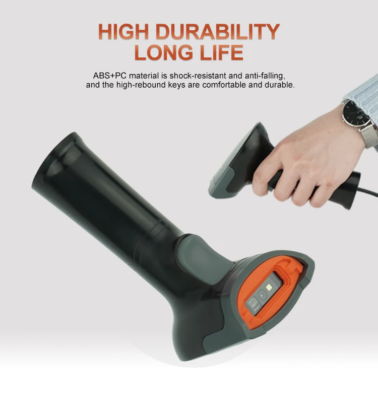 2D Bluetooth Wired and Wireless Barcode Scanner for PDF417 QR BarCode Reader Support Mobile iPAD Logistic